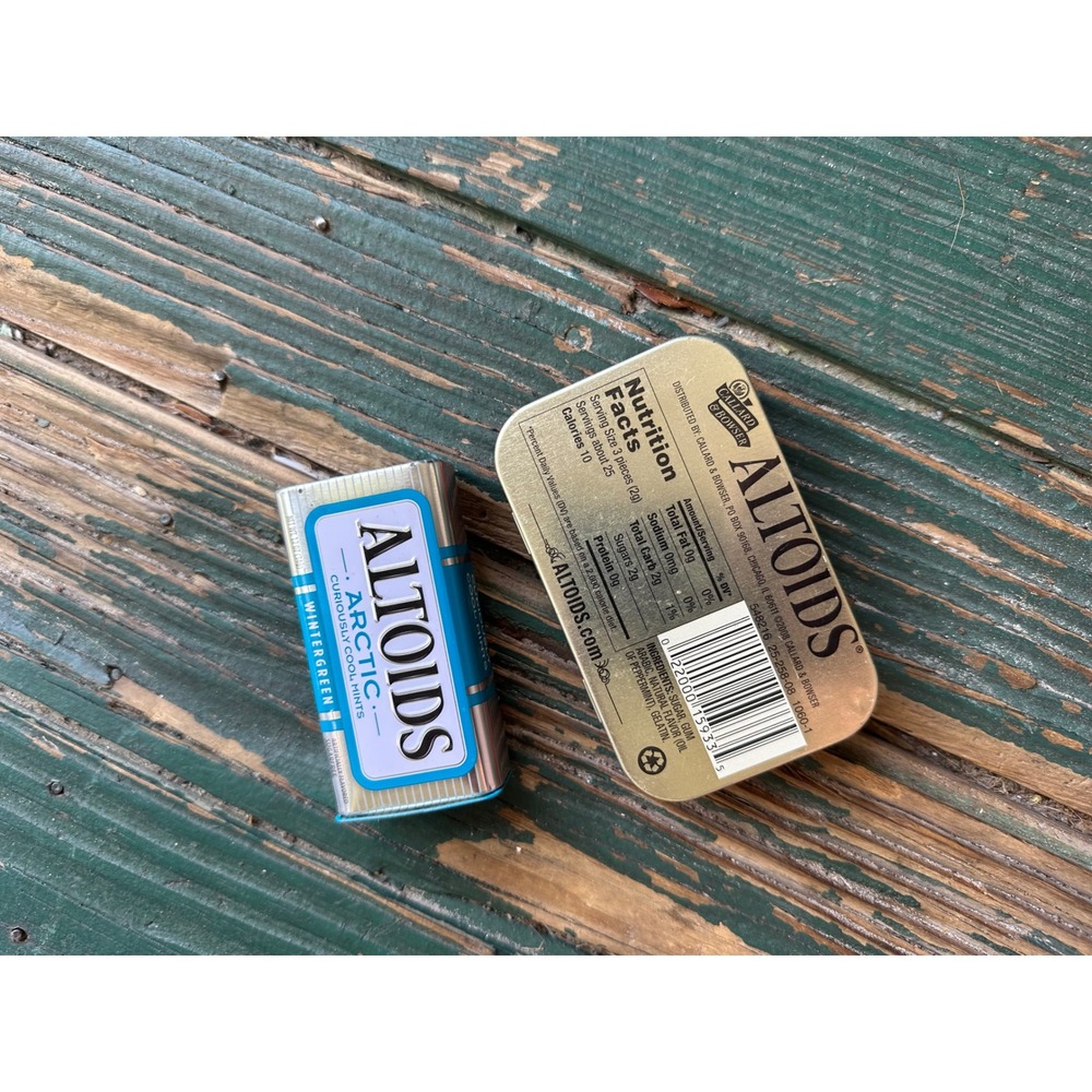 Vintage Altoids Mints Collectible Tins Peppermint & Arctic Wintergreen Set of 2 - Picture 3 of 4